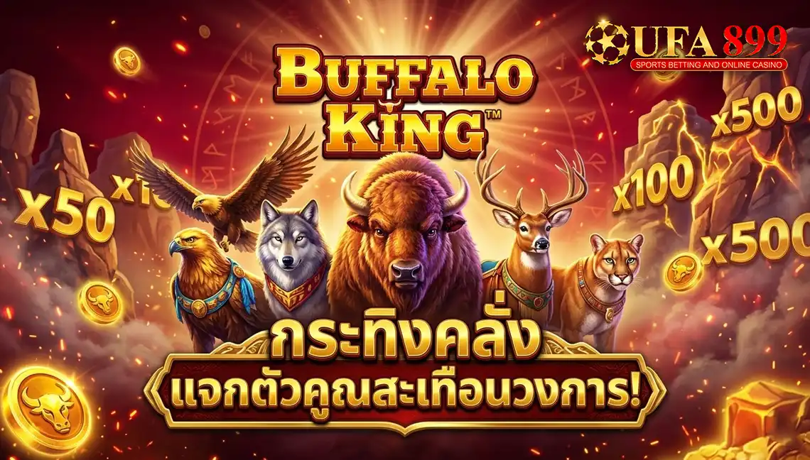 Buffalo King Pragmatic Play เกมสล็อตกระทิงแจกโบนัสตัวคูณ